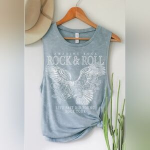 Rock & Roll graphic tank top